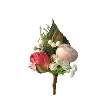 Load image into Gallery viewer, TXV Mart Wedding Boutonniere For Men | Groom Boutonniere | Pink and White Boutonniere | Rustic Wedding | Bohemian Boutonniere |-TXV Mart