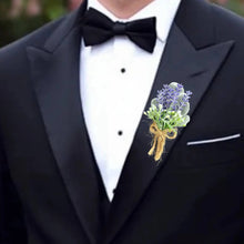 Load image into Gallery viewer, TXV Mart Lavender Boutonniere | Rustic Wedding | Groom or Groomsmen Boutonniere | Country Wedding | Elegant Wedding | Prom Special Occasion-Boutonnieres-TXV Mart