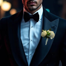 Load image into Gallery viewer, TXV Mart White & Cream Boutonniere | Rustic Wedding Flowers | Artificial Rose | Groom Boutonniere | Realistic Flowers | Rustic Style-TXV Mart
