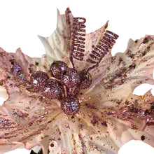 Load image into Gallery viewer, 7.5'' Diamond Poinsettia Pick | Glitter Artificial Flower | Christmas Tree Decor, Wreath Accent, Holiday Centerpiece-TXV Mart