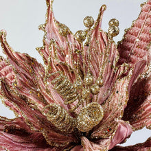 Load image into Gallery viewer, 15" Diamond Poinsettia Pick | Glitter Holiday Flower Pick | Elegant Christmas Decor Stem-TXV Mart