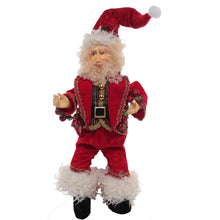 Load image into Gallery viewer, Mini Santa | Red Velvet Holiday Decor | Classic Santa Figurine for Tree or Shelf Display-TXV Mart