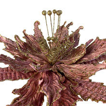 Load image into Gallery viewer, 15" Diamond Poinsettia Pick | Glitter Holiday Flower Pick | Elegant Christmas Decor Stem-TXV Mart