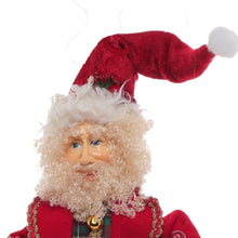 Load image into Gallery viewer, Mini Santa | Red Velvet Holiday Decor | Classic Santa Figurine for Tree or Shelf Display-TXV Mart