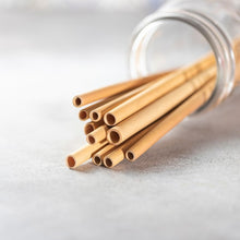 Load image into Gallery viewer, TXV Mart Disposable Reusable Bamboo Drinking Straws 100 pcs, BPA Free, Eco-Friendly 100% Natural, Biodegradable, and Compostable, Heavy Duty, Party, Weddings, Picnics, Holidays-TXV Mart