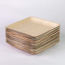 Load image into Gallery viewer, TXV Mart Disposable Palm Leaf Plates Square 10 Inch 25 Pack 100% Natural, Biodegradable and Compostable, Heavy Duty, Party, Weddings, Picnic, Holidays-disposal dinnerware-TXV Mart