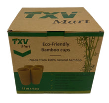 Load image into Gallery viewer, TXV Mart | Disposable or Reusable Natural Bamboo Wood Drinking Cup 12 oz | Wooden Tea Cup Coffee Mug Wine Mug, 4 Pack-disposal dinnerware-TXV Mart
