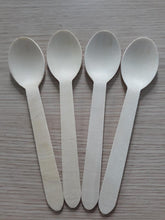 Load image into Gallery viewer, TXV Mart Wooden Disposable Spoons, 100pcs, 6in Biodegradable Spoons, Compostable Spoons, Wooden Craft Spoons, Dessert Spoons, Wooden Spoon Samples, Party, Cake Spoons Chocolate Stirrers-disposal dinnerware-TXV Mart