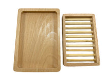 Load image into Gallery viewer, TXV Mart Wooden Beechwood Soap Dish, Soap Holder, Soap Saver for Bathroom, Shower Kitchen, Sink, Countertop with Top Tray for Draining and Bottom Tray to Contain Residual Water-TXV Mart