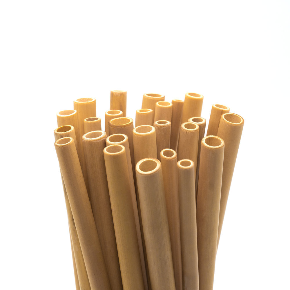 TXV Mart Disposable Reusable Bamboo Drinking Straws 100 Pcs, BPA Free, Eco-Friendly 100% Natural, Biodegradable, and Compostable, Heavy Duty, Party, W