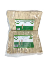 Load image into Gallery viewer, TXV Mart Wooden Disposable Forks, 100pcs, 6in Biodegradable Fork, Compostable Forks, Compostable Cutlery, Wooden Disposable Cutlery-disposal dinnerware-TXV Mart