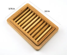 Load image into Gallery viewer, TXV Mart Wooden Beechwood Soap Dish, Soap Holder, Soap Saver for Bathroom, Shower Kitchen, Sink, Countertop with Top Tray for Draining and Bottom Tray to Contain Residual Water-TXV Mart