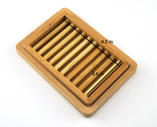 Load image into Gallery viewer, TXV Mart Wooden Beechwood Soap Dish, Soap Holder, Soap Saver for Bathroom, Shower Kitchen, Sink, Countertop with Top Tray for Draining and Bottom Tray to Contain Residual Water-TXV Mart