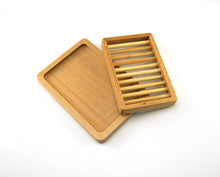 Load image into Gallery viewer, TXV Mart Wooden Beechwood Soap Dish, Soap Holder, Soap Saver for Bathroom, Shower Kitchen, Sink, Countertop with Top Tray for Draining and Bottom Tray to Contain Residual Water-TXV Mart