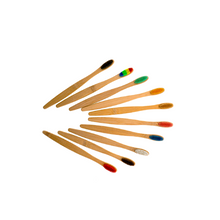 Load image into Gallery viewer, TXV Mart Eco-friendly Natural Bamboo Toothbrush BPA Free Biodegradable Handle Mixed Color (Pack of 10 individual boxes)-toothbrush-TXV Mart