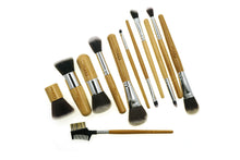 Load image into Gallery viewer, TXV Mart Professional Wooden Makeup Brush Set 12 Pieces with Travel Pouch | Bamboo Handles with Premium Ultra Soft Synthetic Bristles | Foundation Concealer Powder Eye Make up Brush Kit-TXV Mart