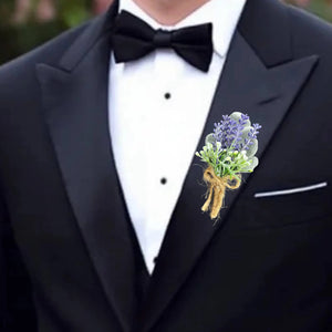 TXV Mart Lavender Boutonniere | Rustic Wedding | Groom or Groomsmen Boutonniere | Country Wedding | Elegant Wedding | Prom Special Occasion-TXV Mart