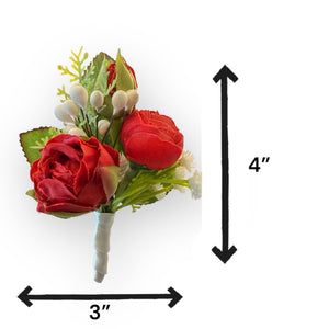 TXV Mart Wedding Boutonniere For Men | Groom Boutonniere | Boutonniere | Red Rose Boutonniere | Classic Wedding Flower-TXV Mart