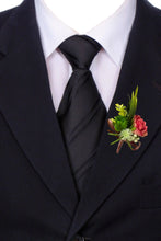 Load image into Gallery viewer, TXV Mart Pink Rose Boutonniere | Rose &amp; Succulent Boutonniere | Groom Boutonniere | Wedding Prom Homecoming Graduation Silk Flowers-TXV Mart
