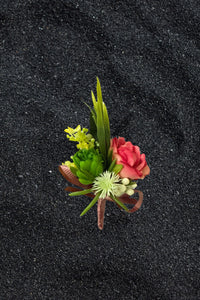 TXV Mart Pink Rose Boutonniere | Rose & Succulent Boutonniere | Groom Boutonniere | Wedding Prom Homecoming Graduation Silk Flowers-TXV Mart