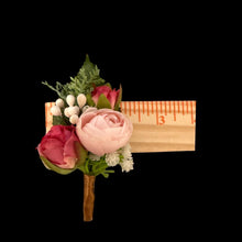 Load image into Gallery viewer, TXV Mart Wedding Boutonniere For Men | Groom Boutonniere | Pink and White Boutonniere | Rustic Wedding | Bohemian Boutonniere |-TXV Mart
