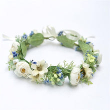 Load image into Gallery viewer, TXV Mart Romantic 22&quot; White Blue Flower Crown | Handmade Floral Headpiece for Weddings, Photoshoots, Festivals-TXV Mart
