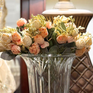 Rose Bunch | Blush Pink or Peach Artificial Floral Spray for DIY Arrangements & Home Decor-Craft Supplies-TXV Mart