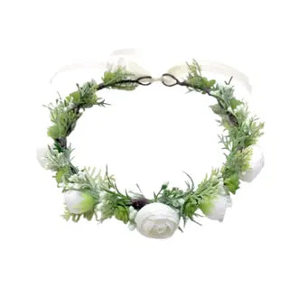 TXV Mart White Ranunculus Flower Crown – 22