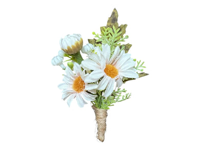TXV Mart Classic Daisy Boutonniere | Rustic Wedding Flowers | Groom & Groomsmen | Rustic Charm | Handmade Daisy Boutonniere.-TXV Mart