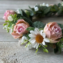 Load image into Gallery viewer, TXV Mart Romantic Blush Pink Flower Crown | Handmade Floral Halo | Adjustable Headpiece | Bridal, Photoshoot, Festival, Baby Shower-TXV Mart

