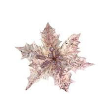 Load image into Gallery viewer, 7.5&#39;&#39; Diamond Poinsettia Pick | Glitter Artificial Flower | Christmas Tree Decor, Wreath Accent, Holiday Centerpiece-TXV Mart
