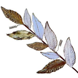 21" Leaves Spray | Glitter Leaf Stem | Elegant Picks for Holiday Wreaths & Trees-TXV Mart