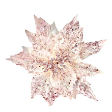 Load image into Gallery viewer, 9&quot; Diamond Poinsettia Pick | Glitter Christmas Flower | Tree Topper or Gift Decor Clip-TXV Mart
