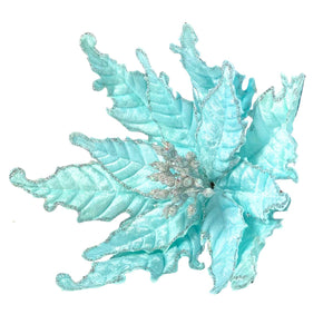 Diamond Poinsettia Pick | Glitter Holiday Floral | Christmas Tree Embellishment Clip-TXV Mart