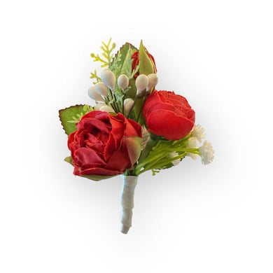 TXV Mart Wedding Boutonniere For Men | Groom Boutonniere | Boutonniere | Red Rose Boutonniere | Classic Wedding Flower-TXV Mart
