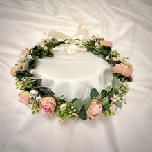 Load image into Gallery viewer, TXV Mart Romantic Blush Pink Flower Crown | Handmade Floral Halo | Adjustable Headpiece | Bridal, Photoshoot, Festival, Baby Shower-TXV Mart
