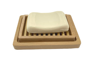 TXV Mart Wooden Beechwood Soap Dish, Soap Holder, Soap Saver for Bathroom, Shower Kitchen, Sink, Countertop with Top Tray for Draining and Bottom Tray to Contain Residual Water-TXV Mart