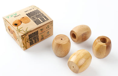 TXV Mart | Bamboo Toothbrush Holder Biodegradable, Compostable, Multifunctional Holder for Razor, Makeup Brushes, Toothbrush (Pack of 4)-TXV Mart