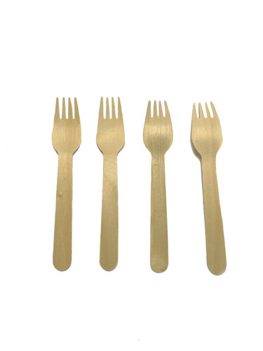 TXV Mart Wooden Disposable Forks, 100pcs, 6in Biodegradable Fork, Compostable Forks, Compostable Cutlery, Wooden Disposable Cutlery-disposal dinnerware-TXV Mart