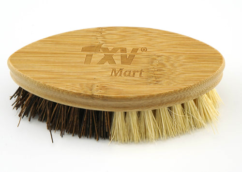 TXV Mart | Natural Bamboo Fruits and Vegetable Brush Scrubber with Coconut Fibre and Sisal Bristles | Clean Potatoes Corn Beets Carrots Kitchen-TXV Mart