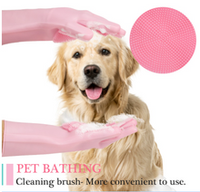 Load image into Gallery viewer, TXV Mart | Multi Purpose Cleaning Sponge Scrubbing Gloves Food Grade Silicone | Dishwashing, Carwash, Pet Bathing | Grey Color (1 Pair)-gloves-TXV Mart
