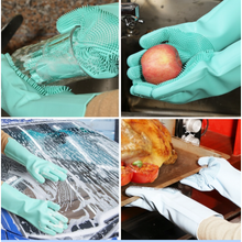 Load image into Gallery viewer, TXV Mart | Multi Purpose Cleaning Sponge Scrubbing Gloves Food Grade Silicone | Dishwashing, Carwash, Pet Bathing | Grey Color (1 Pair)-gloves-TXV Mart
