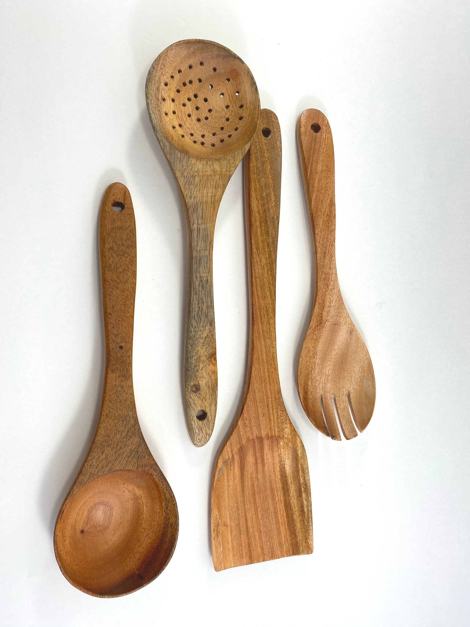 Natural Wood Tableware Spoon Utensils For Nonstick Cookware