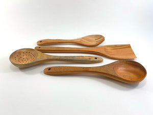 TXV Mart | Natural Wooden Cooking Utensils, Reusable Scratch Resistant Non-Stick Pans | Set of 4 pcs-TXV Mart